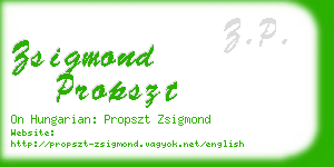 zsigmond propszt business card